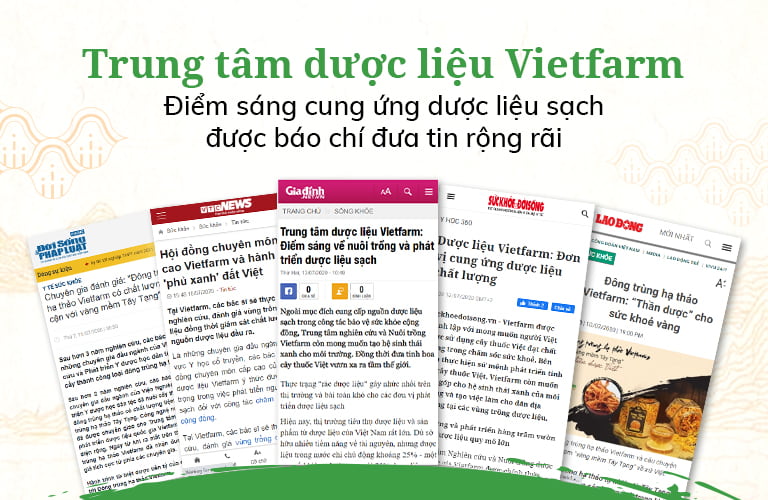 Trung tâm dược liệu Vietfarm được đánh giá cao bởi nhiều cơ quan báo chí