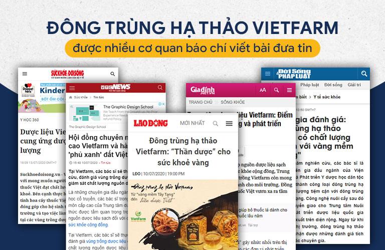 Các trang báo lớn đưa tin về Đông trùng hạ thảo Vietfarm